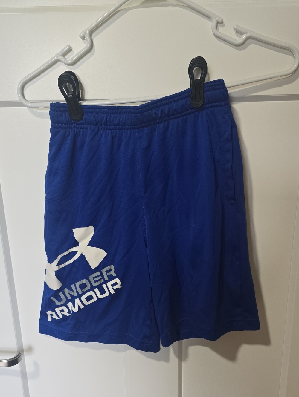 Under Armour Blue Athletic Shorts with White Logo